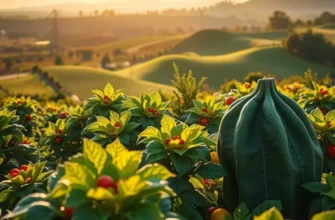 Photorealistic image of a vibrant landscape showcasing healthy produce in nature.