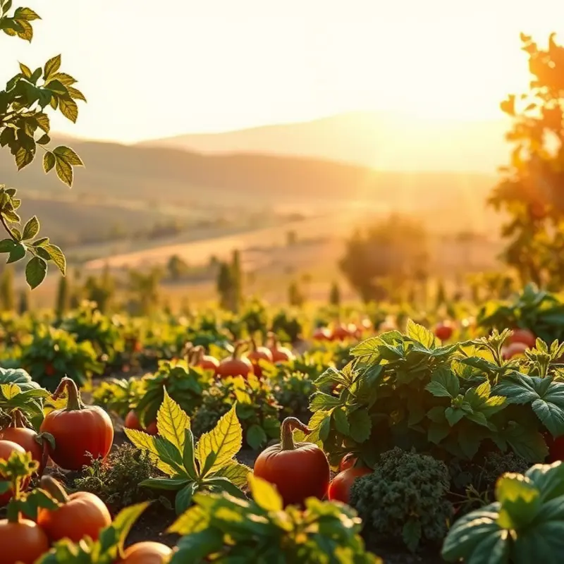 A vibrant orchard showcasing fresh, organic produce.
