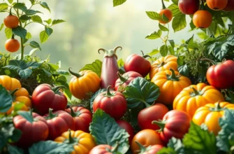 A vibrant orchard landscape showcasing healthy, fresh vegetables and fruits, reflecting the richness of varied meals.