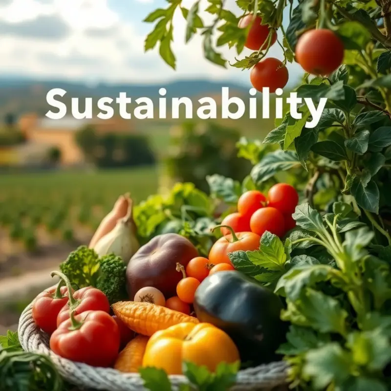 A lush landscape showcasing a variety of organic vegetables and fruits.