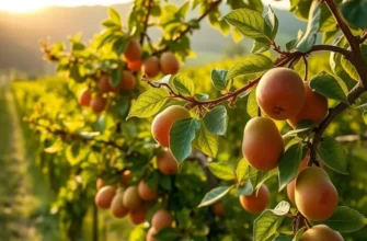 A beautiful sunlit field showcasing a variety of colorful fruits and vegetables thriving in a naturally rich environment.