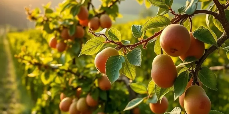 A beautiful sunlit field showcasing a variety of colorful fruits and vegetables thriving in a naturally rich environment.