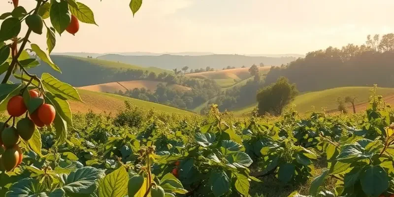 A beautiful field with abundant fresh produce, representing healthy nutrition.
