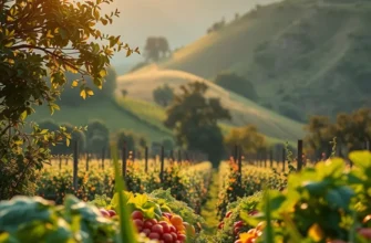 A sunlit field rich with vibrant fruits and vegetables, showcasing the essence of a healthy low-GI diet.
