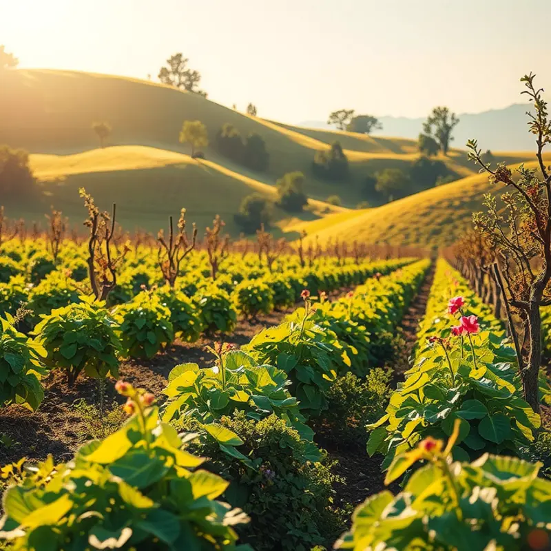 A vibrant field of fresh vegetables and fruits, symbolizing healthy dining choices.