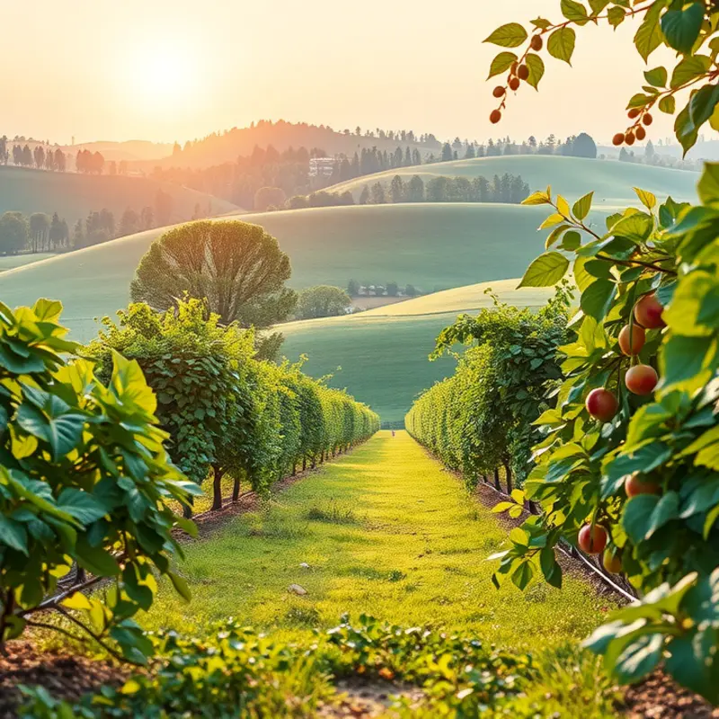 A vibrant landscape filled with fresh organic produce.