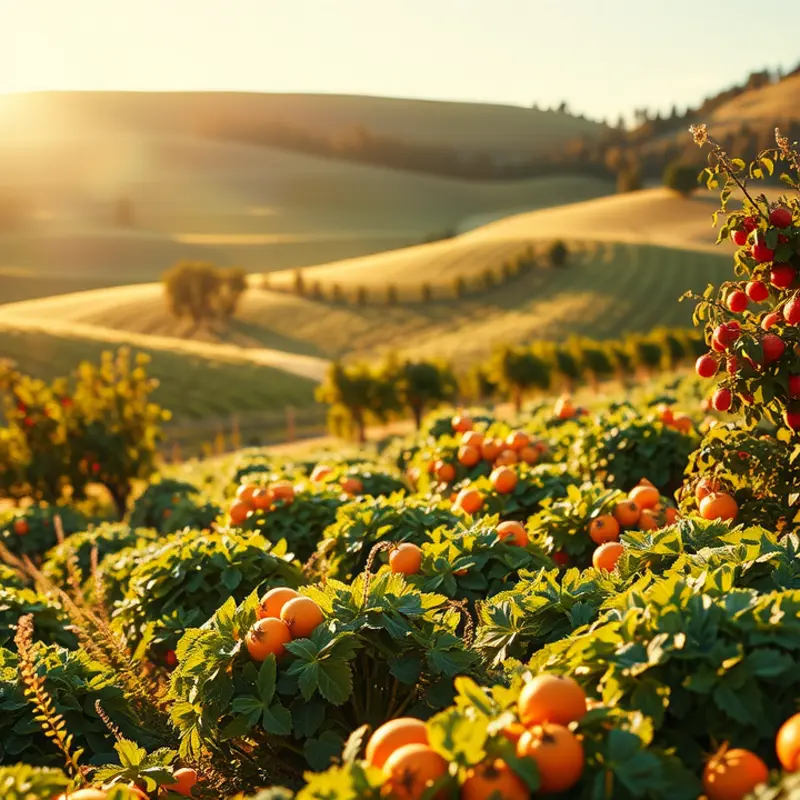 A flourishing landscape showcasing vibrant greens and the essence of organic health.
