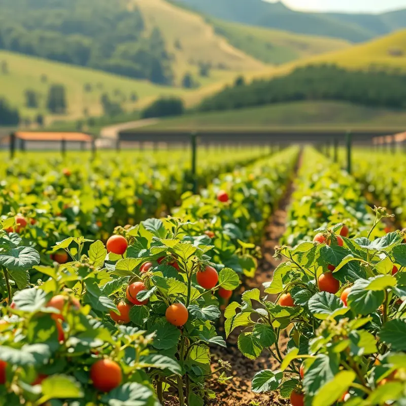 A field showcasing vibrant fruits and vegetables, symbolizing the essence of balanced meals.