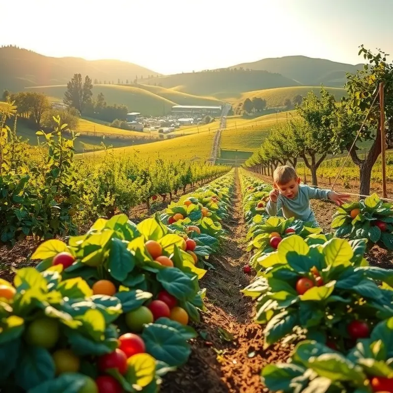 A lush field showcasing fresh, vibrant celery among other vegetables, representing healthy nutrition.