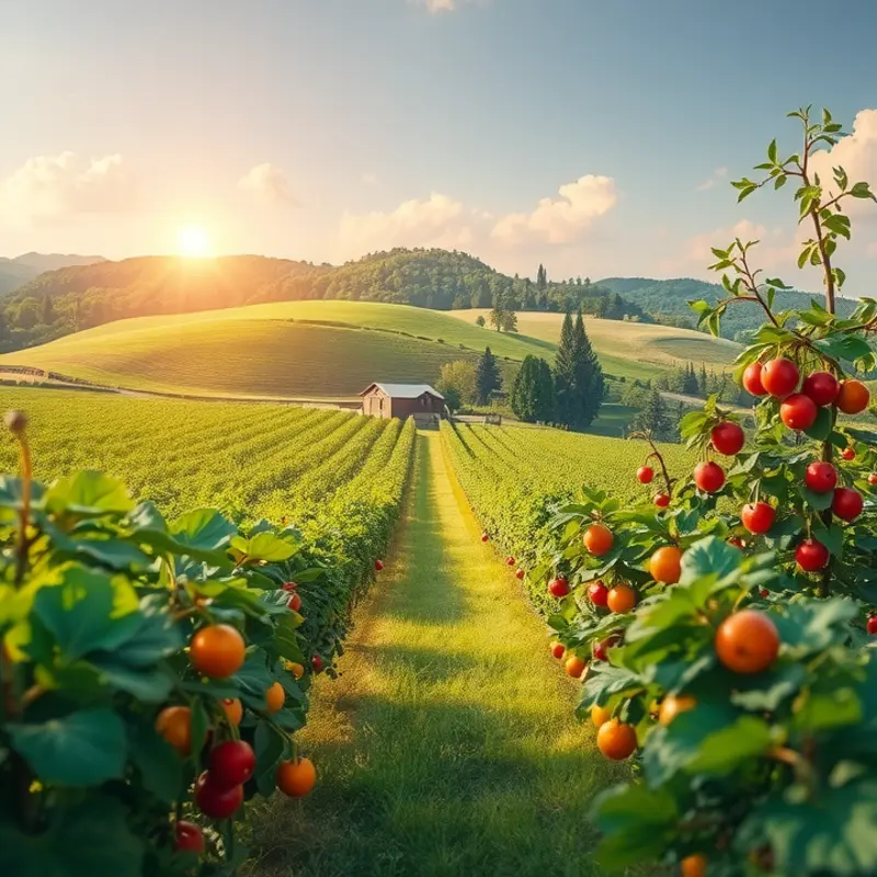 A vibrant orchard showcasing the essence of fresh, organic produce.