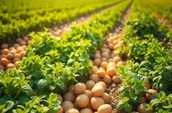 A picturesque field filled with vibrant organic potatoes, symbolizing healthy cooking and nutrition.