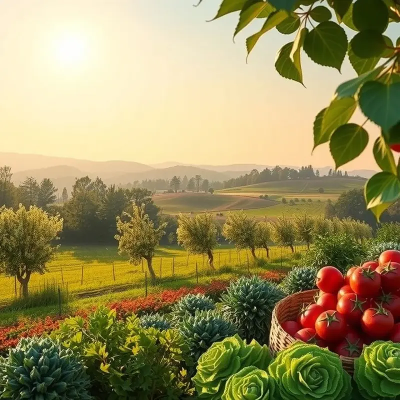 A sunlit orchard representing the abundance of nutrition and health.