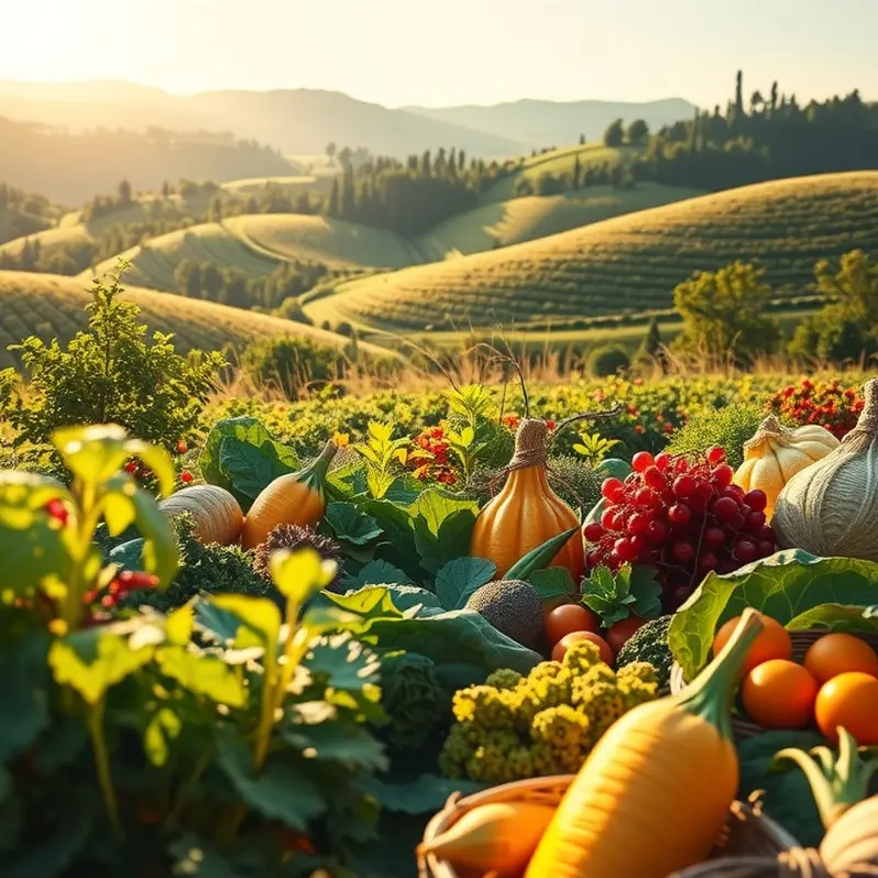 A sunlit orchard representing the abundance of nutrition and health.