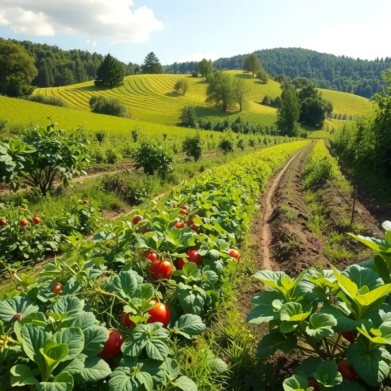 Vibrant pumpkins growing in a sunlit orchard, showcasing the natural elements of health and nutrition.