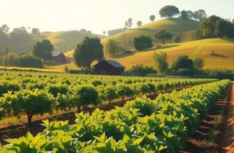 A beautiful natural landscape featuring an abundance of organic fruits and vegetables.