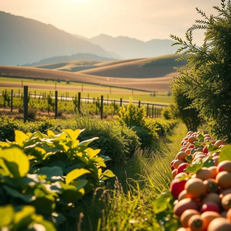 A sunlit orchard representing the abundance of healthy produce for skin nutrition.
