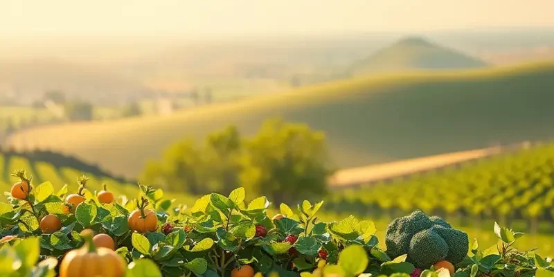 A picturesque landscape highlighting the relationship between nature and the nutrients beneficial for eye health.