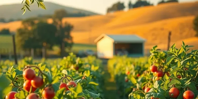 A scenic view of a lush landscape filled with organic vegetables and greens, emphasizing health.