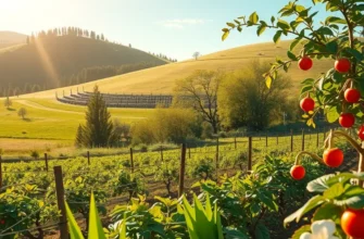 A scenic landscape showcasing abundant fruits and lush greenery, symbolizing natural wellness.