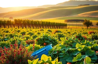 A beautiful organic garden full of fresh produce, highlighting the essence of healthy nutrition and balanced meals.