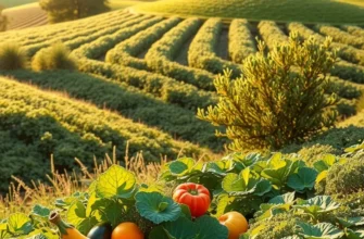 A beautiful field showcasing a variety of colorful, organic produce amidst nature.