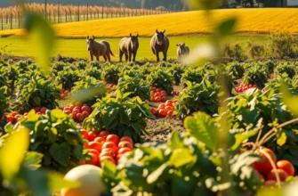 A scenic field showcasing the abundance of leeks and vegetables.
