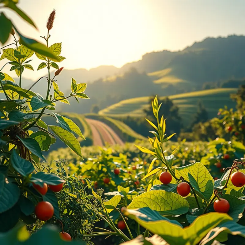A vibrant orchard showcasing fresh, organic produce.