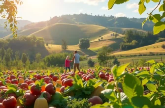 A vibrant orchard filled with fresh produce, representing the connection between food and emotional health.