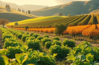 A vibrant, natural landscape celebrating the freshness of organic crops.