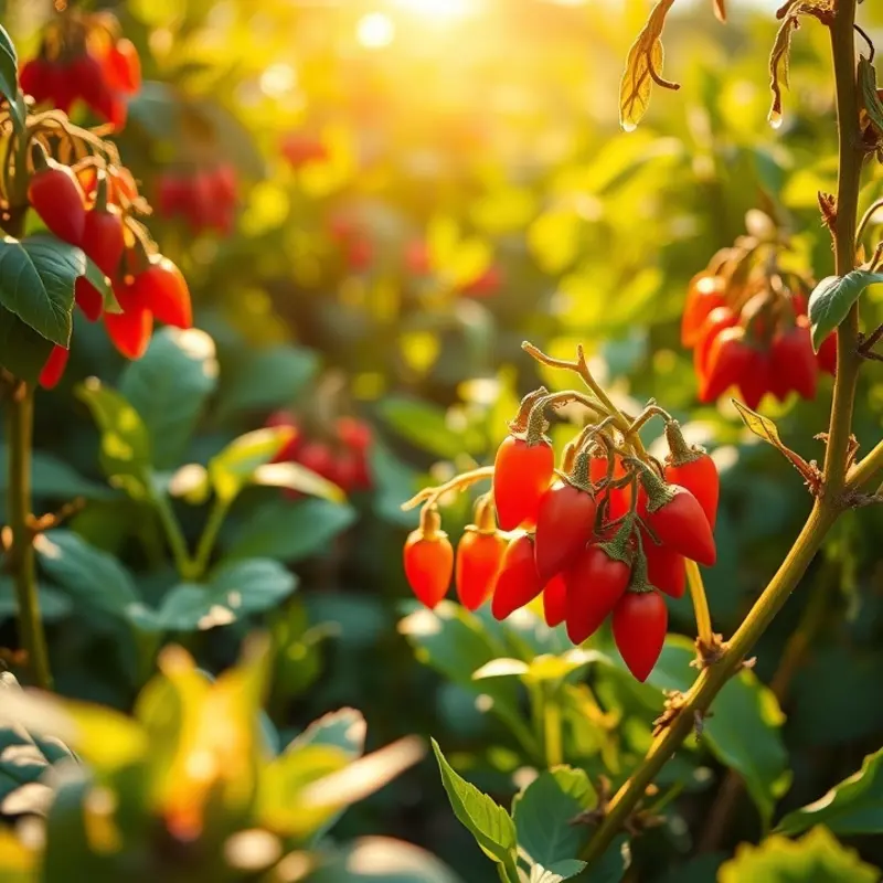 Vibrant goji berries thriving in a natural setting.