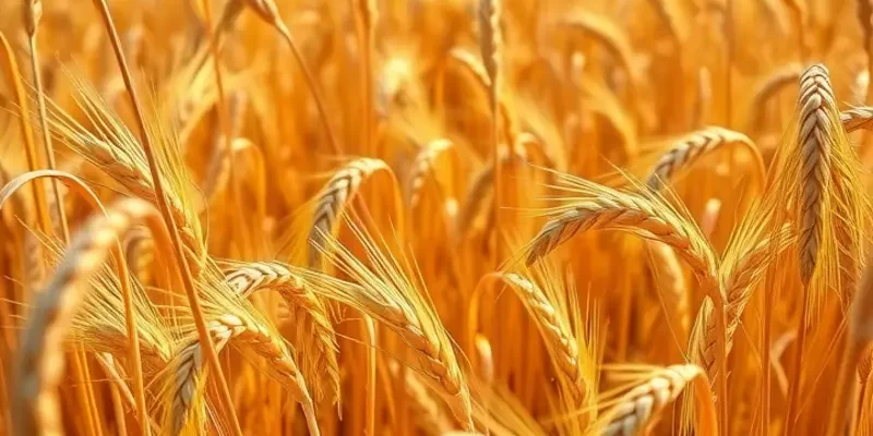 A picturesque landscape showcasing a vast field of grains under soft sunlight, symbolizing natural growth.