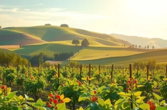 A sunlit field filled with fresh produce and lush greenery.
