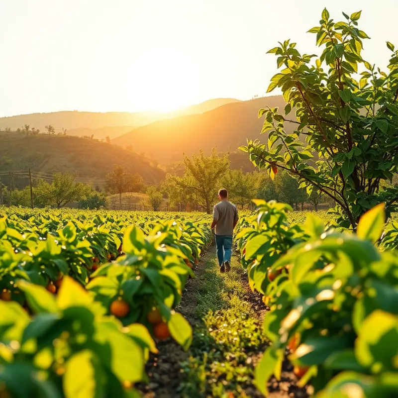A vibrant sunlit field representing the abundance of organic produce.