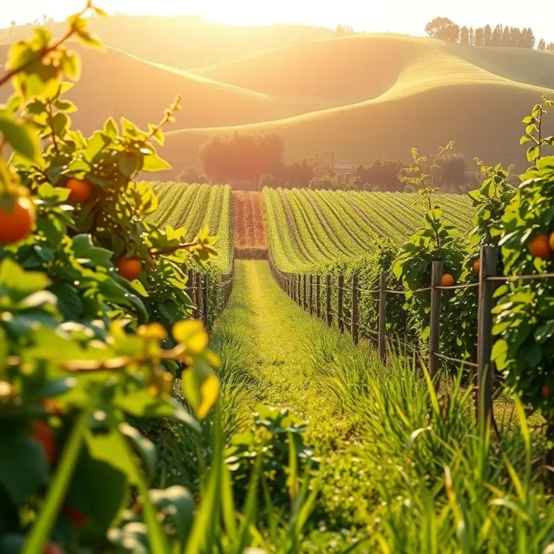 A vibrant orchard highlighting the abundance of organic produce.