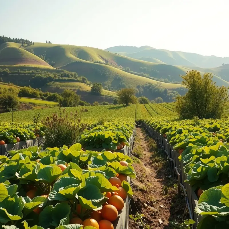 A sunlit organic garden embodying freshness and abundance.