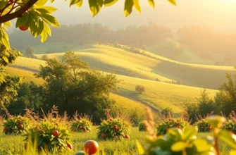 A beautiful field of fruits and vegetables emphasizing healthy nutrition.