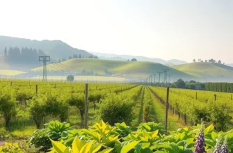 A scenic view of healthy organic produce flourishing under soft sunlight.