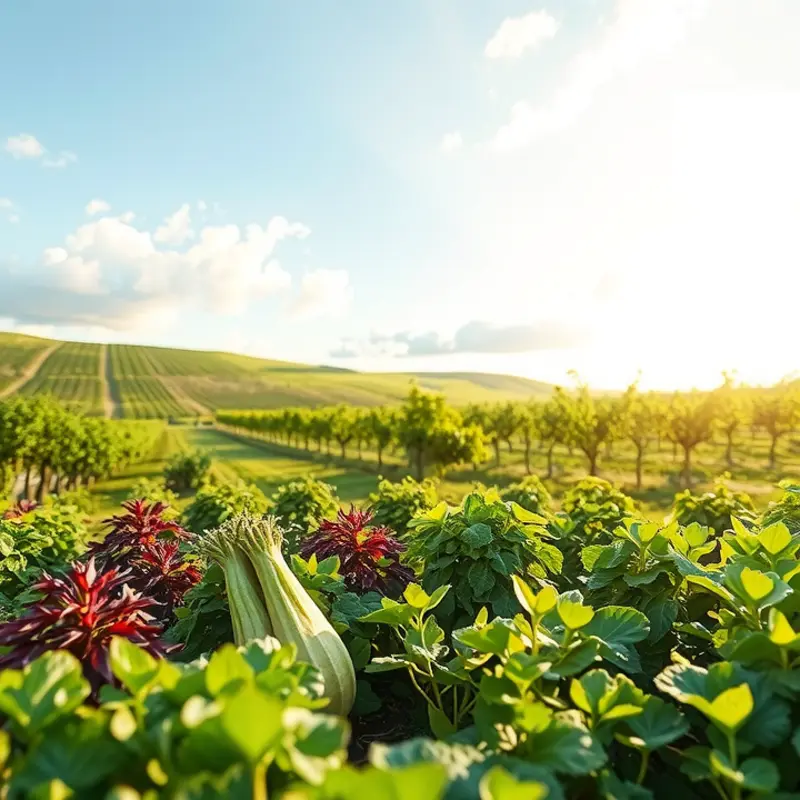A vibrant sunlit field showcasing the abundance of whole foods.