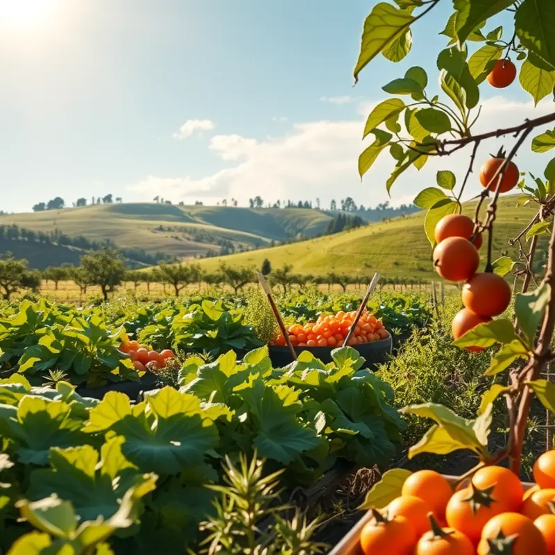 A vibrant landscape representing the essence of a plant-based diet.