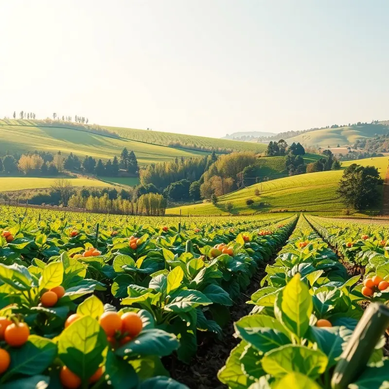 A lush, natural landscape showcasing fresh produce that inspires natural sweetener use.