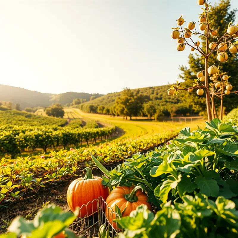 A sunlit orchard depicting abundance and freshness.