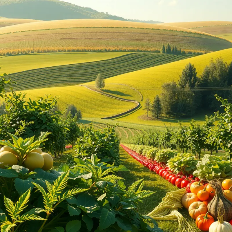 A vibrant field showcasing the beauty of organic produce.