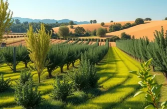 A beautiful, sunlit landscape filled with organic fruits and vegetables, symbolizing the core of the macrobiotic diet.