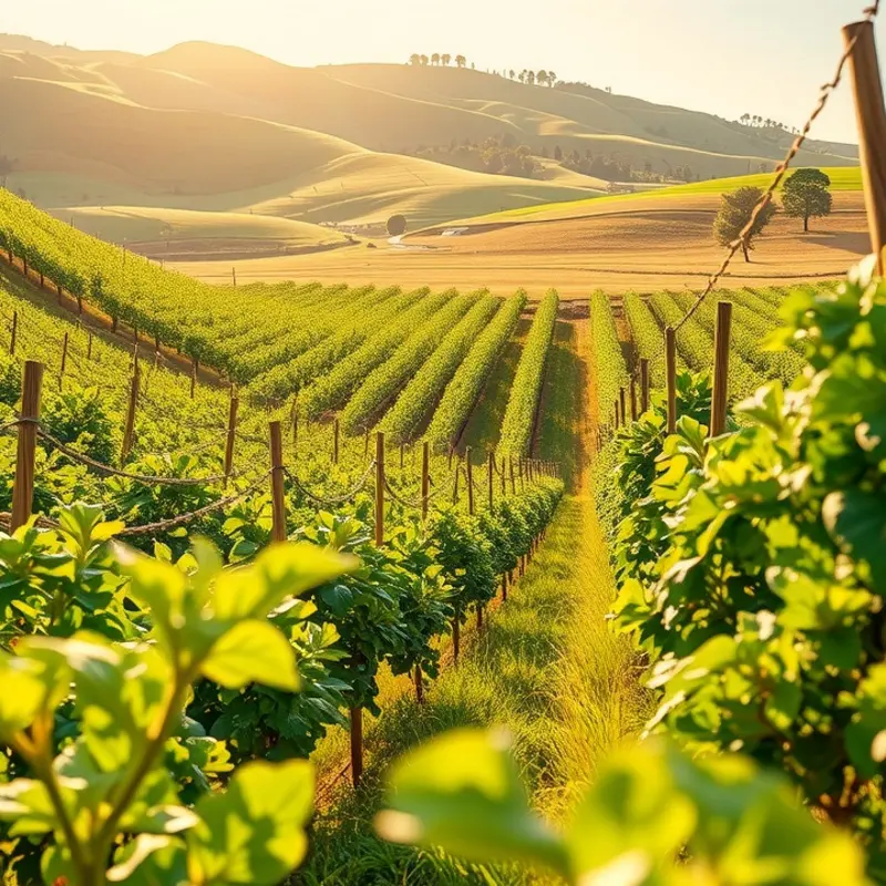 A lush landscape showcasing the abundance of organic produce.