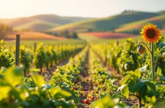 A serene orchard of colorful produce symbolizing the benefits of mindful eating.