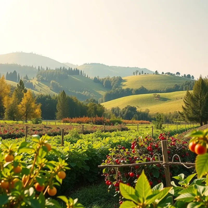 A field showcasing vibrant fruits and vegetables, symbolizing the essence of balanced meals.