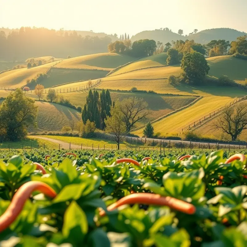 Vibrant fields representing the natural sources of vitamins essential for eye health.