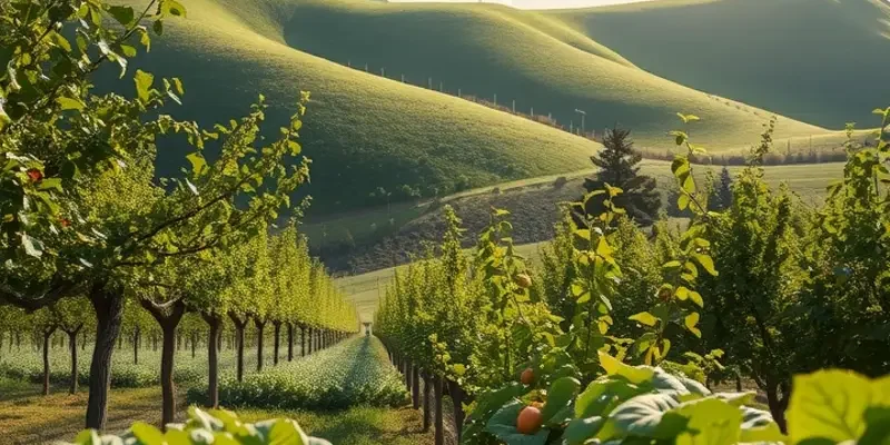 A lush natural landscape representing health and nutrition through organic crops.