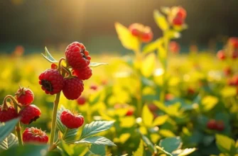 A beautiful natural scene showcasing fresh fruits and vegetables in a lush environment.