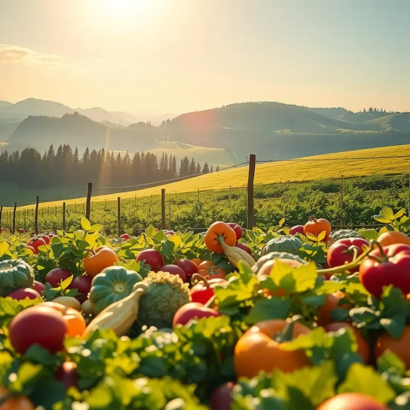 A vibrant orchard showcasing fresh, organic produce.